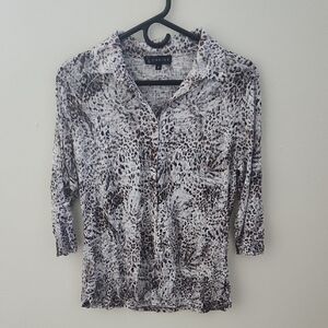 Carine Women's Leopard Print Button Down Top